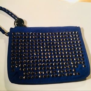 Neiman Marcus Crystal Leather Clutch Wristlet New